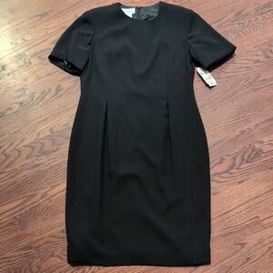 Worthington - VINTAGE NWT Black Sheath Midi Dress Crew Neck